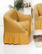 Комплект чехлов "Жатка" на 3-х местный диван Угловой + кресло в Донецке Днр Горчичный